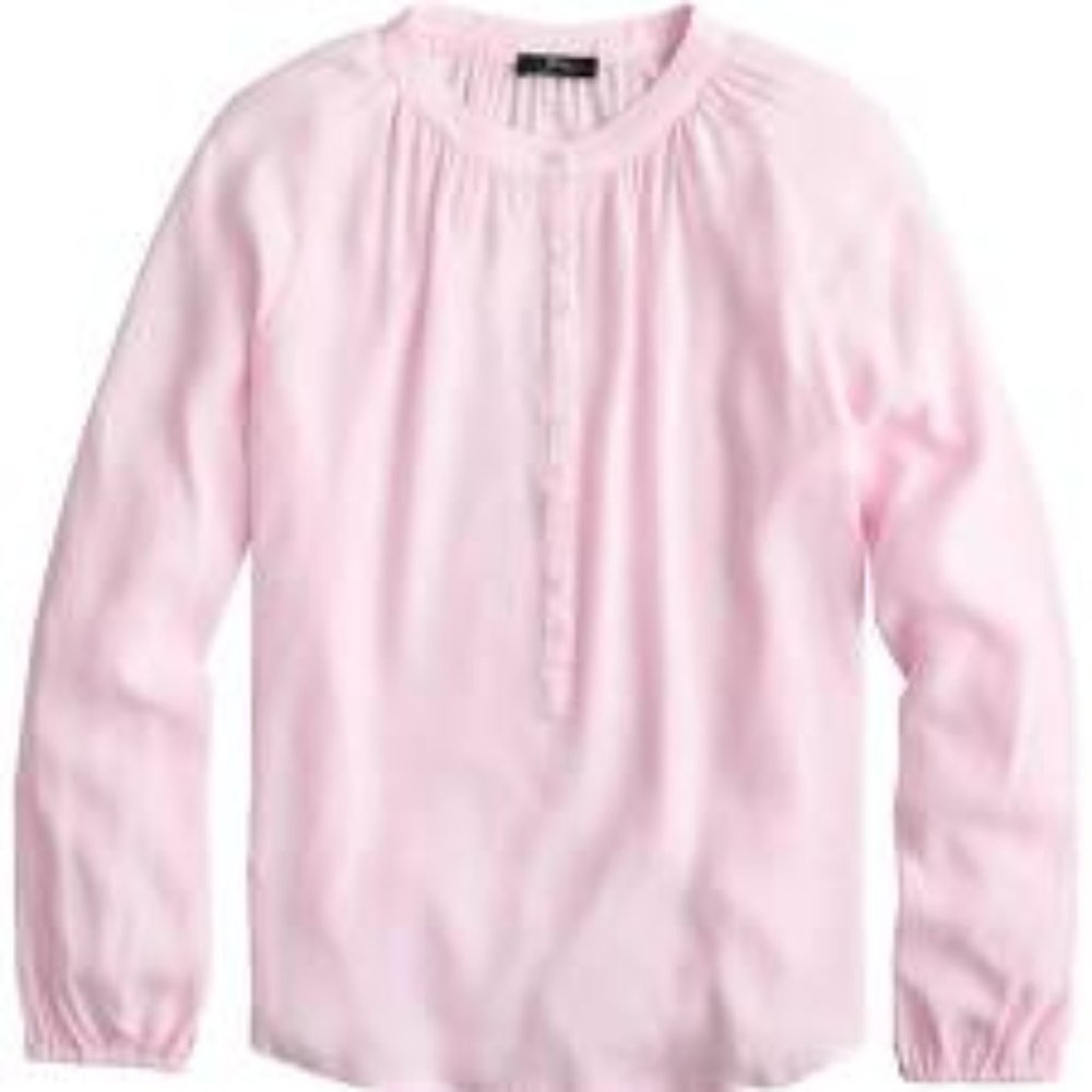 Petal Pink Chiffon JCrew Button Up Blouse NWT